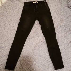 Moto lace up jeans